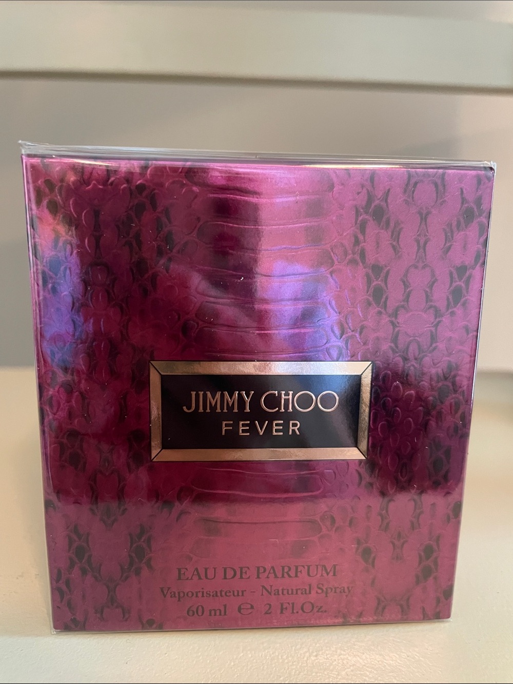 Jimmy Choo Pink Metallic Snake-Texture box, Fragrance 2 oz in box NEW sealed